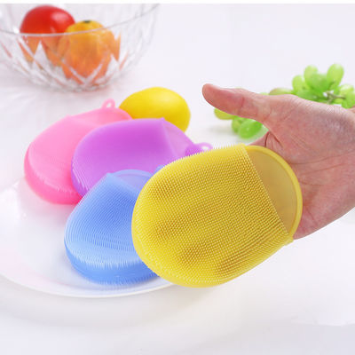 Double Side Silicone Sponge Dish Washing Brush for Stain-resistant Kitchen Cleaning