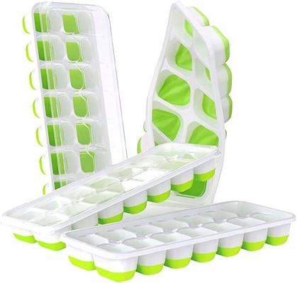 Flexible and Sustainable 4 Pack Easy-Release Ice Cube Trays for Your Freezer
