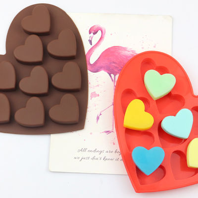 Disposable Dark Red Silicone Soap Mold for 10 Heart-Shaped Chocolate Kitchen Supplies