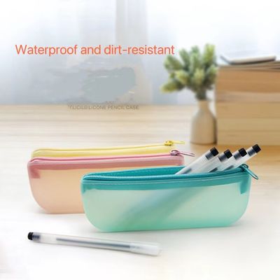 19*7*2.8cm Student Pen Tools Silicone Storage Bag in Colorful Design with Custom Logo