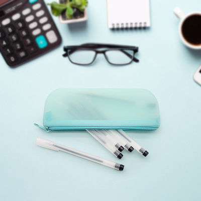 19*7*2.8cm Student Pen Tools Silicone Storage Bag in Colorful Design with Custom Logo