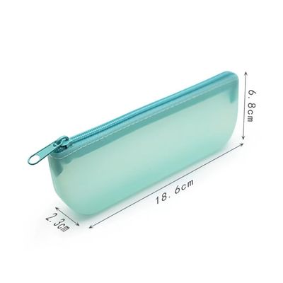 19*7*2.8cm Student Pen Tools Silicone Storage Bag in Colorful Design with Custom Logo