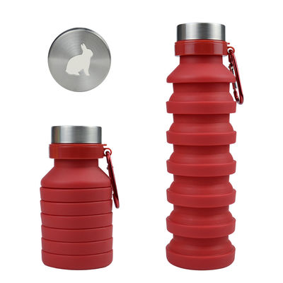 Silicone Sleeve 500ML Collapsible Water Bottle with Lid Eco-Friendly and Durable