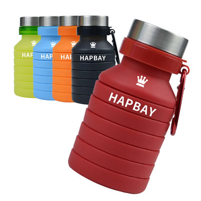 Silicone Sleeve 500ML Collapsible Water Bottle with Lid Eco-Friendly and Durable