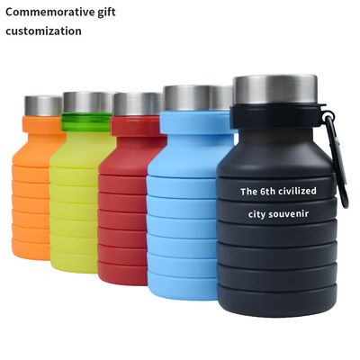 Silicone Sleeve 500ML Collapsible Water Bottle with Lid Eco-Friendly and Durable