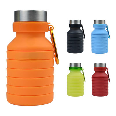 Silicone Sleeve 500ML Collapsible Water Bottle with Lid Eco-Friendly and Durable