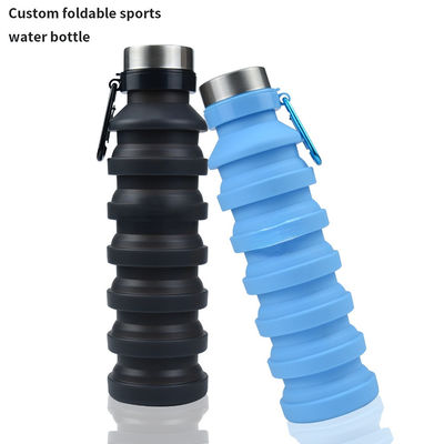 Silicone Sleeve 500ML Collapsible Water Bottle with Lid Eco-Friendly and Durable