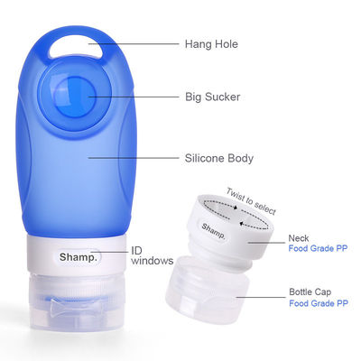 60M Volume Personal Care Industrial Leak Proof Silicone Travel Bottle Set TB02 Kit