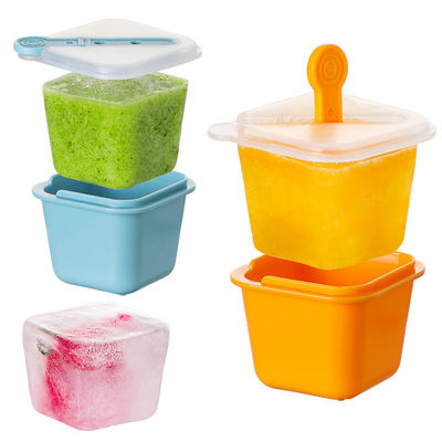 Silicone Square Ice Cube Tray Making Mold with Lid 6PACK Refrigerator Accessory