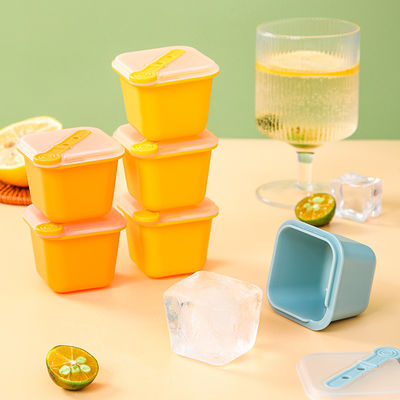 Silicone Square Ice Cube Tray Making Mold with Lid 6PACK Refrigerator Accessory