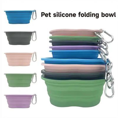 Pet Dog Feeding Bowl 500/1000ML Capacity Portable and Eco Friendly Silicone Material