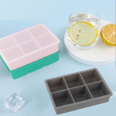 Ice Molding Function Square Silicone Ice Cube Trays Set for Whiskey Cocktails Bourbon