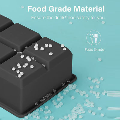 Ice Molding Function Square Silicone Ice Cube Trays Set for Whiskey Cocktails Bourbon