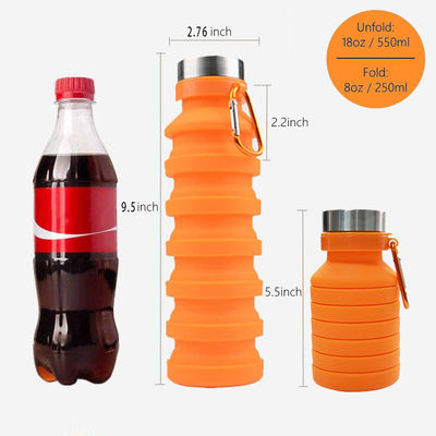 Stocked Portable Silicone Sports Bottle for Travel Gym Camping Leak Proof and Foldable