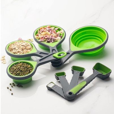 Lightweight Collapsible Measuring Cups And Spoons Set With Scale For Precise Results