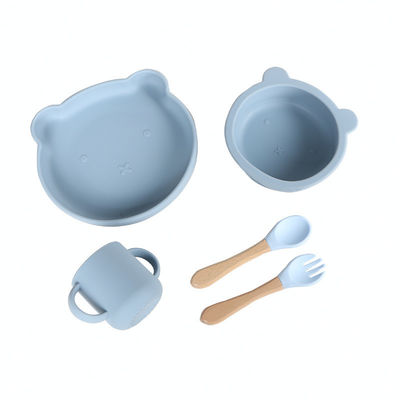 500g BPA Free Silicone Kids Baby Feeding Tableware Set with Classic Design Style