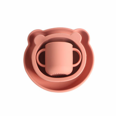500g BPA Free Silicone Kids Baby Feeding Tableware Set with Classic Design Style
