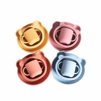 500g BPA Free Silicone Kids Baby Feeding Tableware Set with Classic Design Style