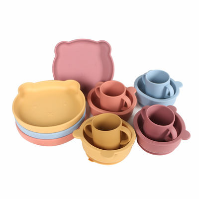 500g BPA Free Silicone Kids Baby Feeding Tableware Set with Classic Design Style