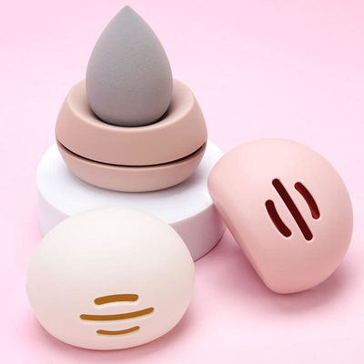 Custom Eco-friendly Soft Silicone Makeup Sponge Blender Holder Box for Cosmetic Travel