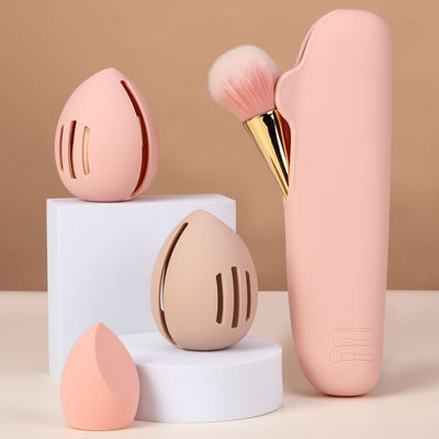Custom Eco-friendly Soft Silicone Makeup Sponge Blender Holder Box for Cosmetic Travel