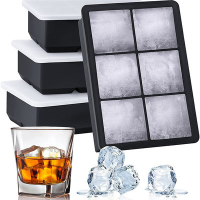 Square Ice Cube Trays Set BPA Free Reusable Mold for Whiskey Cocktails Bourbon Sample