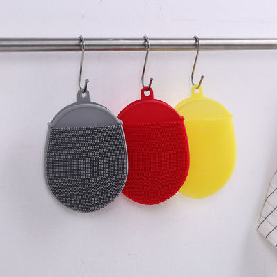Double Side Silicone Sponge Dish Washing Brush for Stain-resistant Kitchen Cleaning