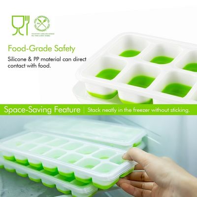 Flexible and Sustainable 4 Pack Easy-Release Ice Cube Trays for Your Freezer