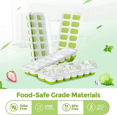 Flexible and Sustainable 4 Pack Easy-Release Ice Cube Trays for Your Freezer