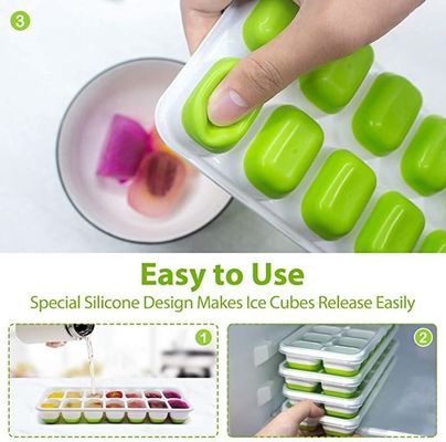 Flexible and Sustainable 4 Pack Easy-Release Ice Cube Trays for Your Freezer