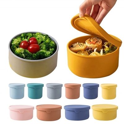 Kitchen Food Storage Round Silicone Lunchbox Bento Box with BPA Free and Fresh-keeping
