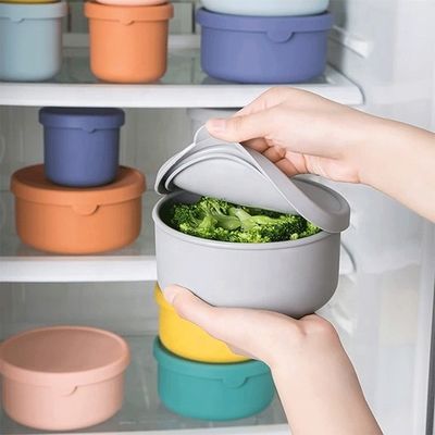 Kitchen Food Storage Round Silicone Lunchbox Bento Box with BPA Free and Fresh-keeping
