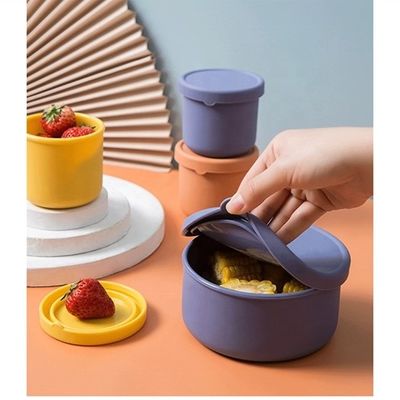 Kitchen Food Storage Round Silicone Lunchbox Bento Box with BPA Free and Fresh-keeping