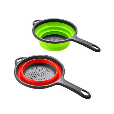 Kitchen Tools Round Basket Collapsible Colander Sink Strainer Set with PP TPR Handle
