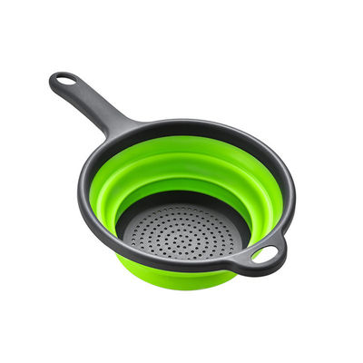 Kitchen Tools Round Basket Collapsible Colander Sink Strainer Set with PP TPR Handle
