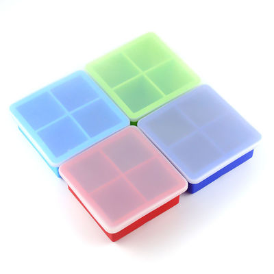 Custom Logo 116g Bpa Free Silicone Ice Cube Tray With Lid Mold Shape Supply