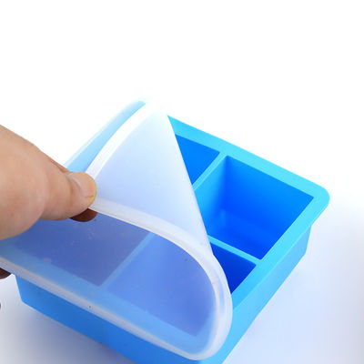 Custom Logo 116g Bpa Free Silicone Ice Cube Tray With Lid Mold Shape Supply