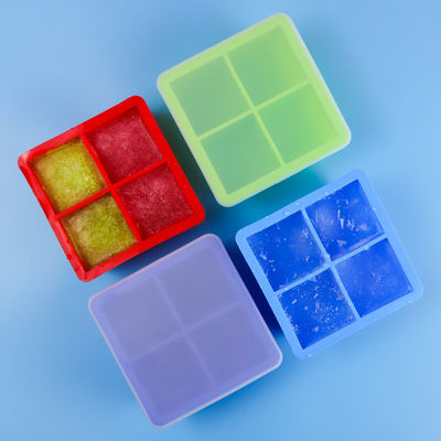 Custom Logo 116g Bpa Free Silicone Ice Cube Tray With Lid Mold Shape Supply