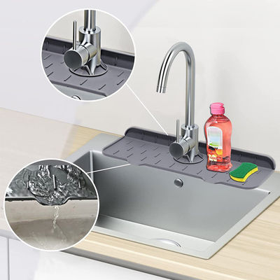 Home Kitchen Tableware Black Silicone Sink Splash Guard with Water Absorbent Design