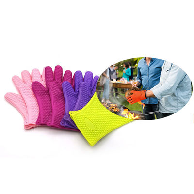 Logo Customized Heat Resistant Silicone Cooking Gloves for Hot Pot Holder in Kitchen