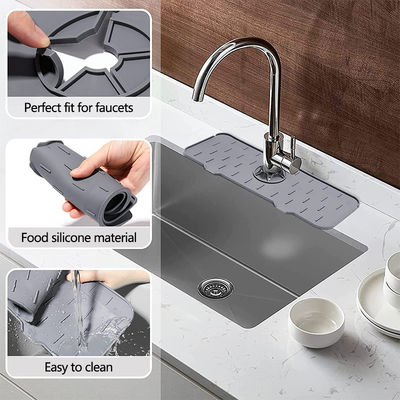 Home Kitchen Tableware Black Silicone Sink Splash Guard with Water Absorbent Design