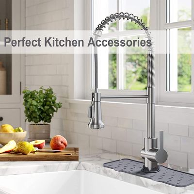 Home Kitchen Tableware Black Silicone Sink Splash Guard with Water Absorbent Design