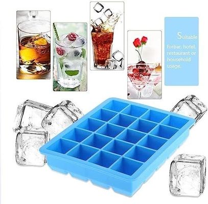 Silicone Ice Cube Tray 15*12.3*2.3cm for Freezer Easy Release Square Shaped Ice Mould