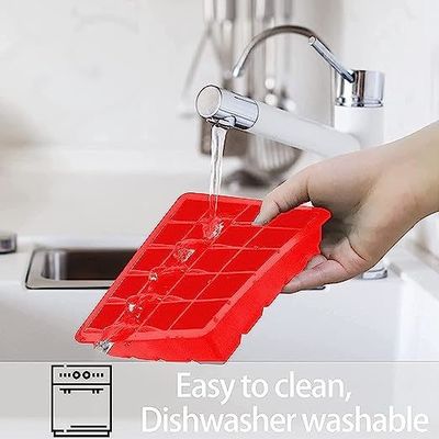 Silicone Ice Cube Tray 15*12.3*2.3cm for Freezer Easy Release Square Shaped Ice Mould
