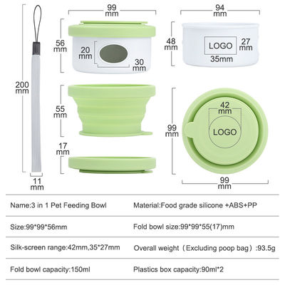 Outdoor Travel Dog Feeder 3 in 1 Collapsible Pet Water Bowl with Lid and Foldable Design