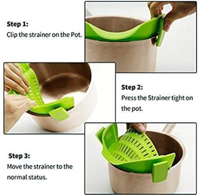 Adjustable Silicone Clamps The Perfect Fit for Utensils Type Colander Filters and POTS