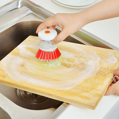 Kitchen Cleaning Brush with ABS Handle Soap Dispensing Plastic Dishwashing Brush