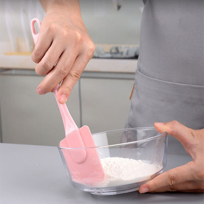 Pink Silicone Scraper Three-piece Set Heat Resistant Spatulas BBQ Brush Baking Tools