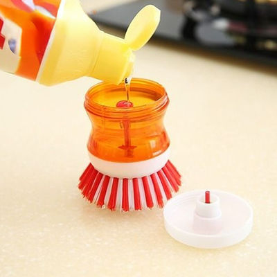 Kitchen Cleaning Brush with ABS Handle Soap Dispensing Plastic Dishwashing Brush