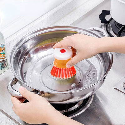 Kitchen Cleaning Brush with ABS Handle Soap Dispensing Plastic Dishwashing Brush